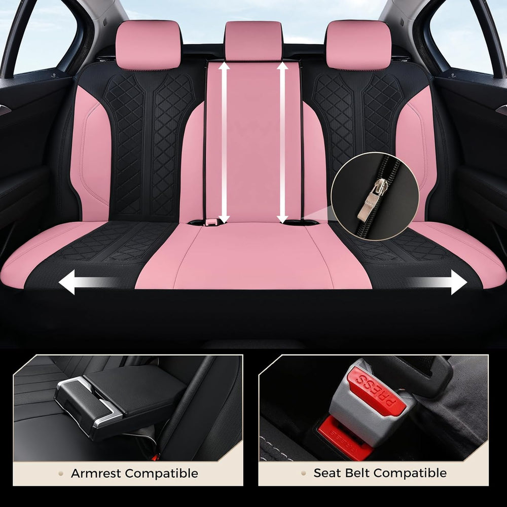 Coverado Automotive Seat Covers Full Set, Luxury Car Seat Covers, Leather Sea...
