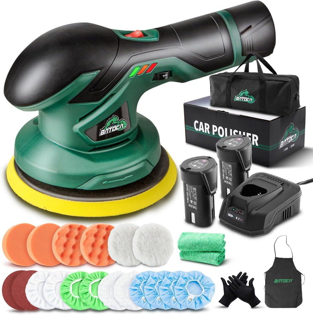 BATOCA - Cordless Car Buffer Polisher - 2pcs 2.0Ah 12V Lithium-ion Rechargeable