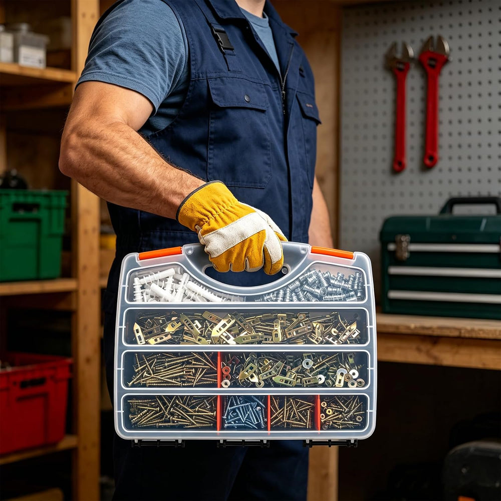 600 PCS Drywall Anchors and Screws Assortment Kit, Heavy Duty Plaster Wall Ex...