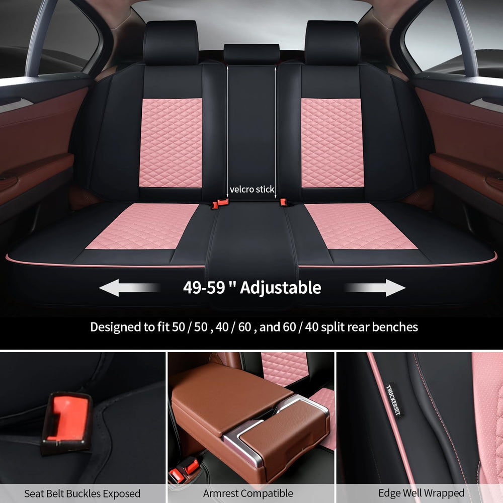 Seat Covers for Cars Full Set, Leather Seat Covers 2 Pack, Breathable Leather...