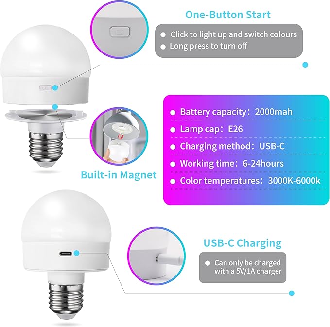 HISTAR Rechargeable Light Bulbs