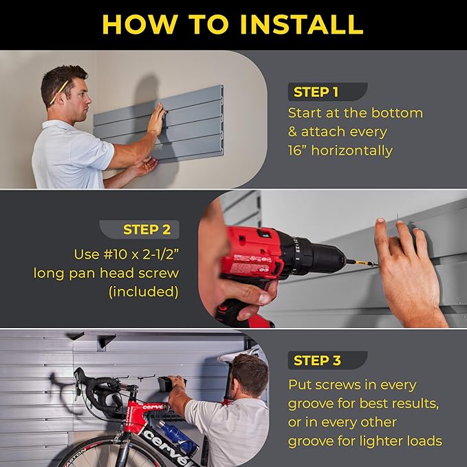 Heavy Duty 8x4 PVC Garage Slatwall Storage System