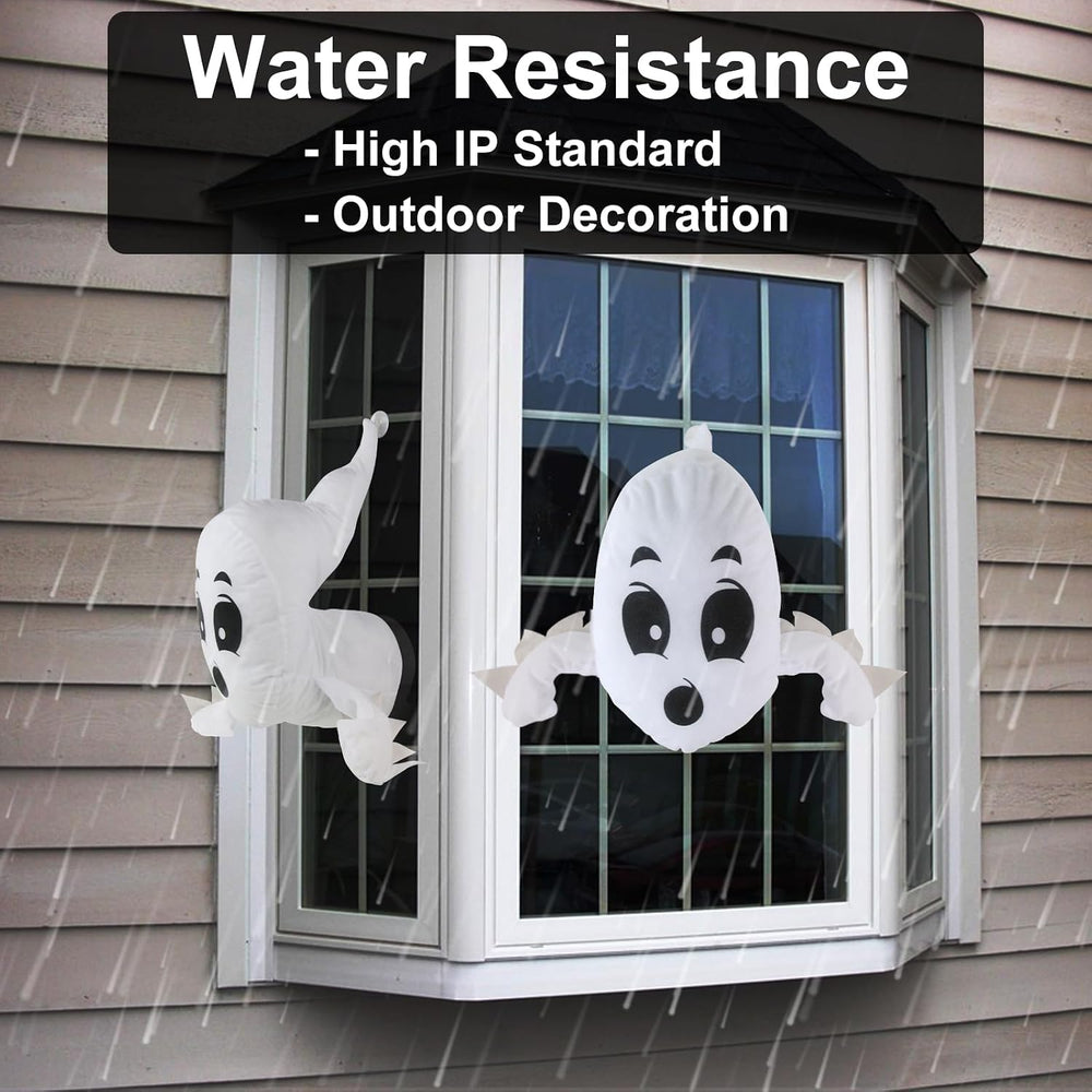 DUNCHATY Window Ghosts Halloween Decor - 2 Pack 3D Stuffed Crasher Ghost