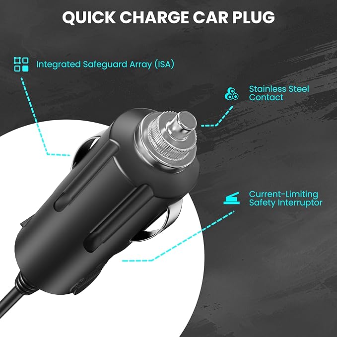 Car Charger/Car Power Adapter for Starlink Mini, 12V/24V/36V Cigarette Lighter