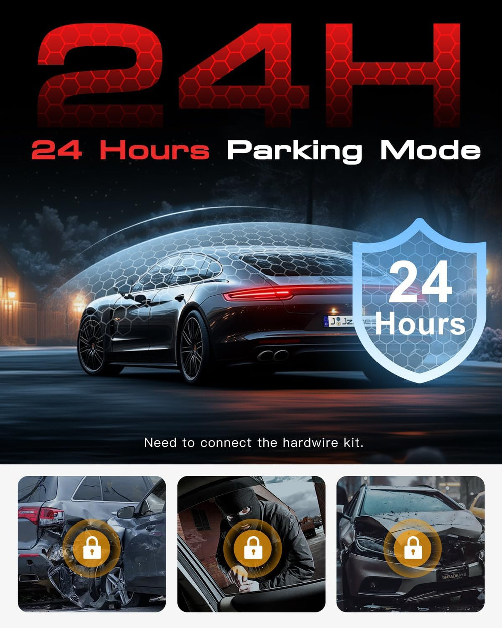 Jzones 4K 3-Channel Dash Cam Front and Rear with Cabin, STARVIS 2 Sensor, Das...