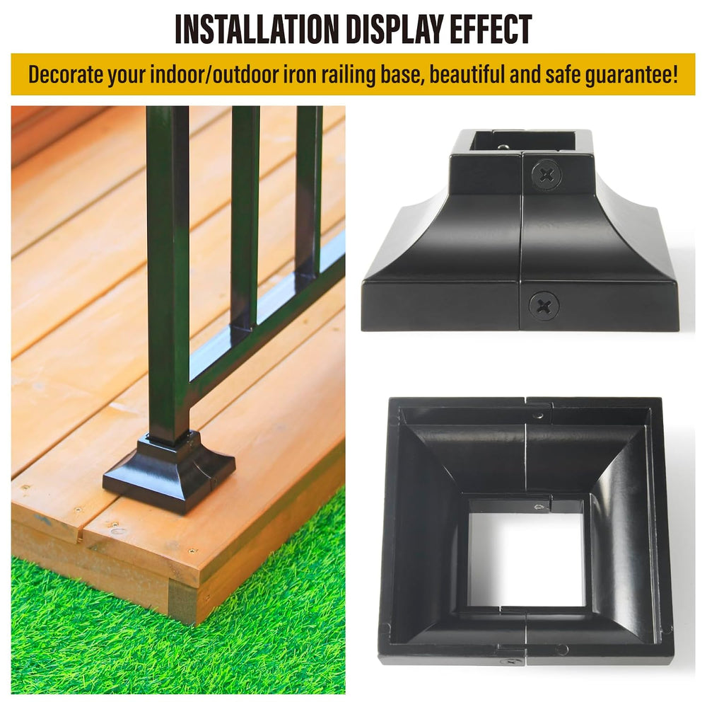 8pcs 1.25" Aluminum Deck Post Base Cover, Skirt, Handrail, Stair, Porch,...