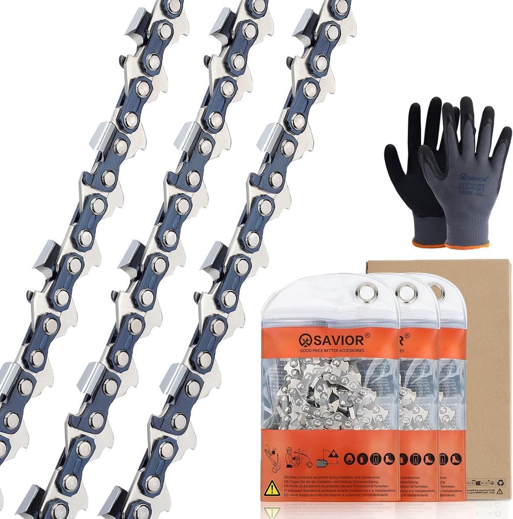 Savior 3PC 10 Inch Pole Saw Chain for Stihl 71PMM3 56, 1/4" Pitch .043&q...