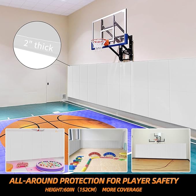 PROGOAL 2"/4" Thick Foam Protection Wall Pad,Gym Basketball-Court