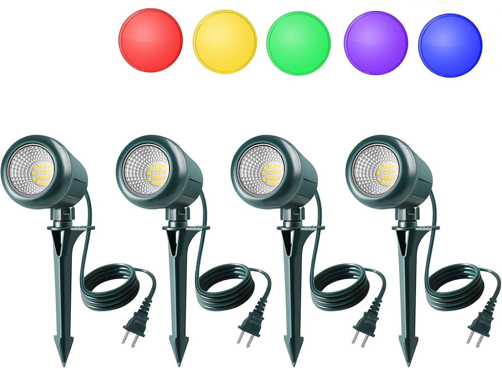 Christmas Spotlights Outdoor, 120V Plug-in Halloween Spot Light, 5000K LED La...