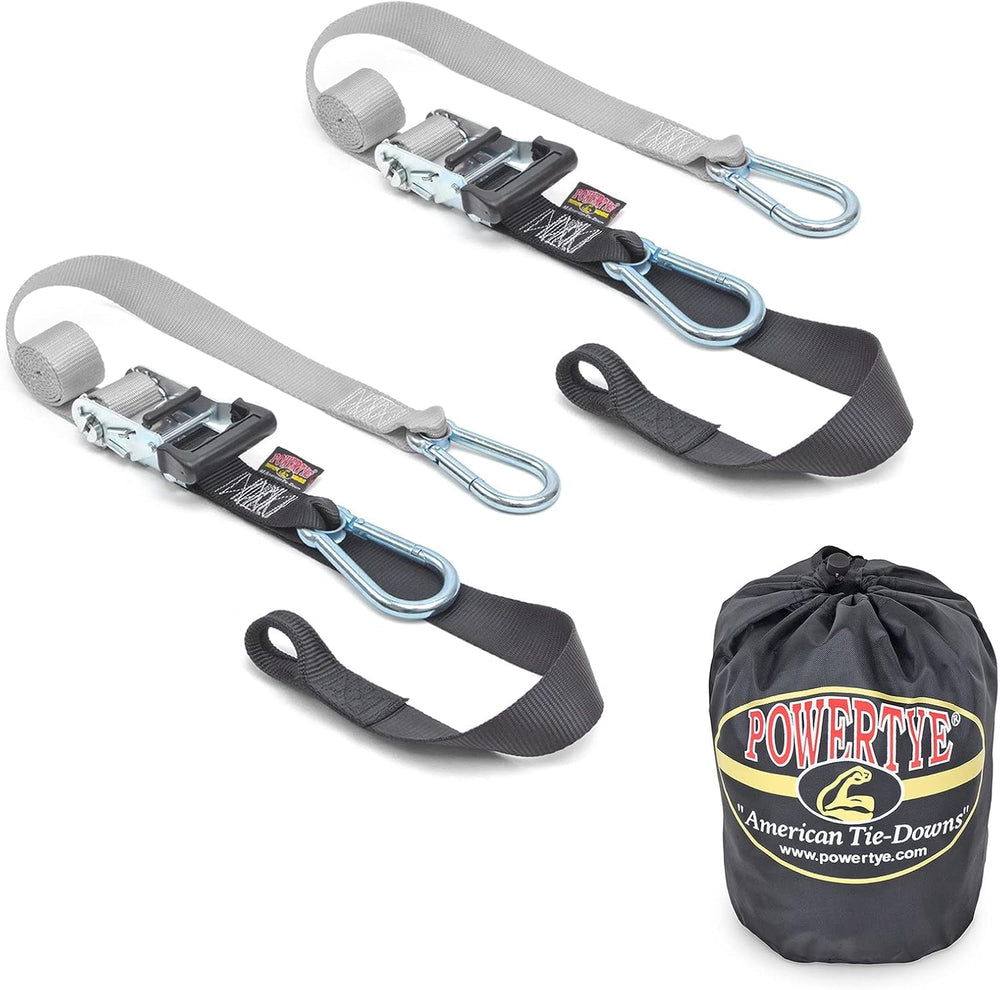 PowerTye - Made in USA - Heavy Duty Ratchet Tie Down Straps