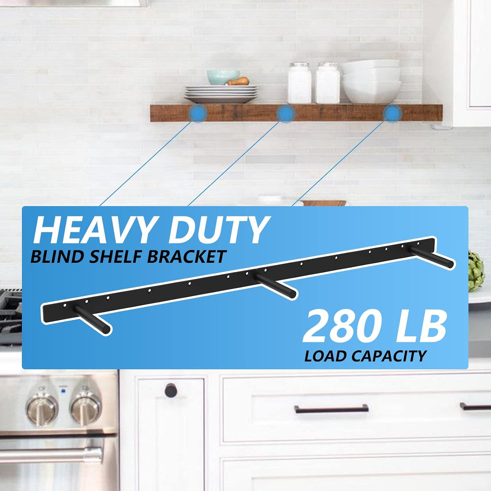 42 Inch Heavy Duty Blind Wall Mount Floating Shelf Bracket - Hidden Shelf Bra...