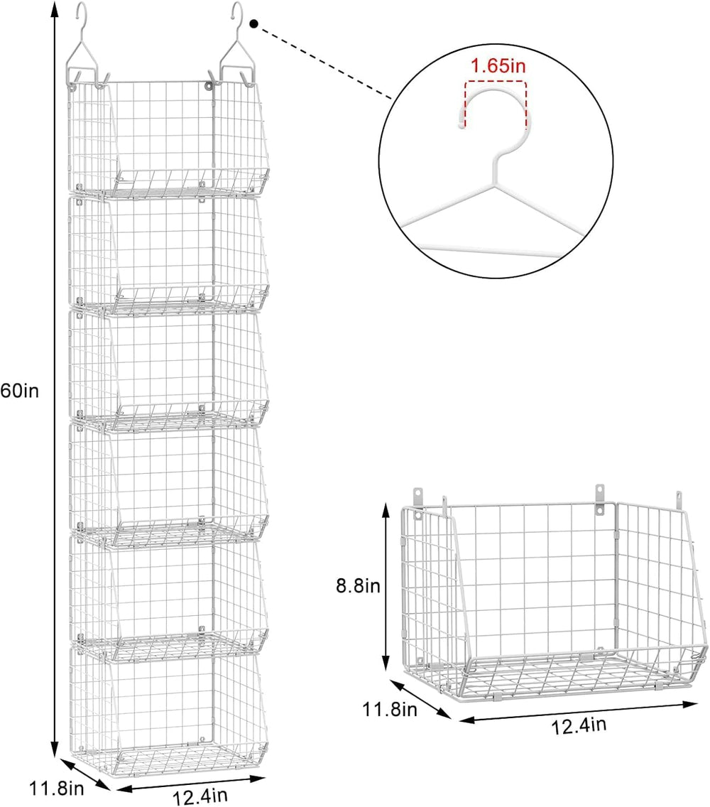 X-cosrack 6 Tier Closet Hanging Organizer, Clothes Hanging Shelves with 4 Han...