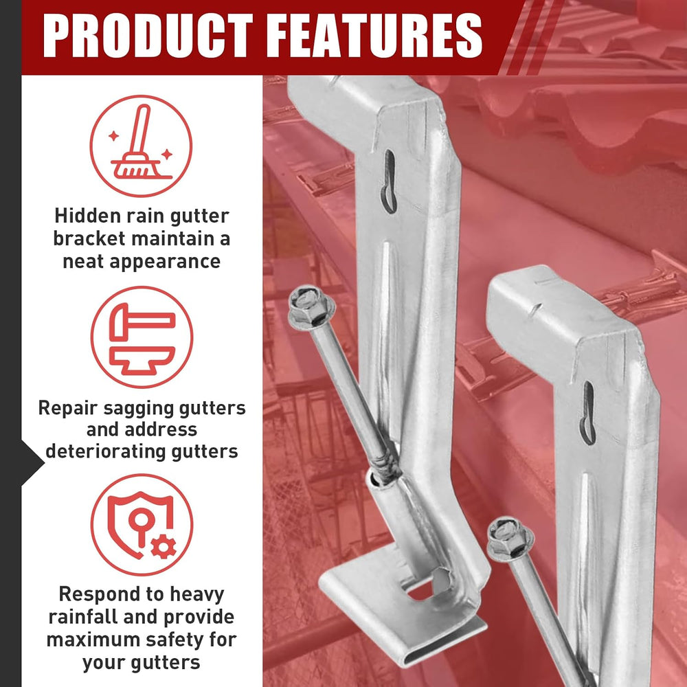 50-Pack Hidden Gutter Hangers 5 Inch K Style - Heavy Duty Rain Gutter Bracket...
