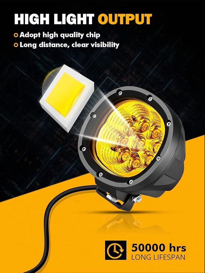 Auxbeam 4 Inch Amber Round LED Driving Light