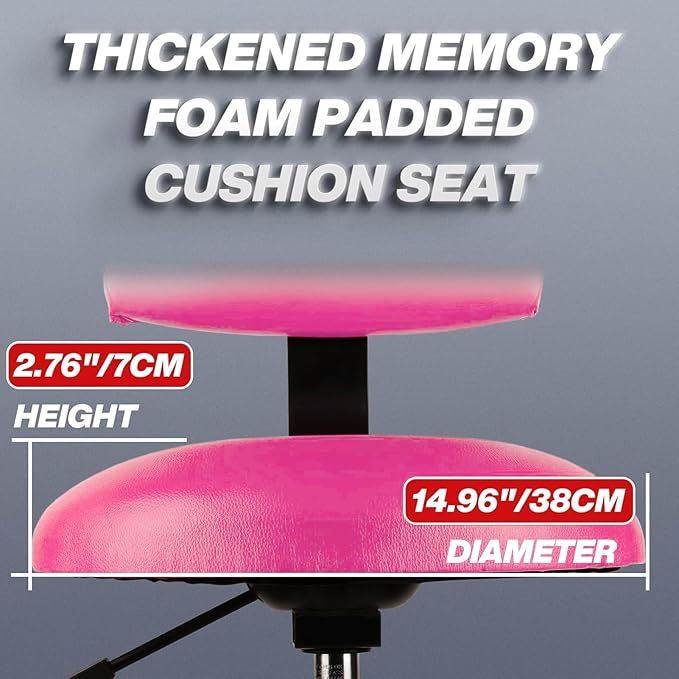 Shop Stool with Backrest, Mechanic Garage Stool