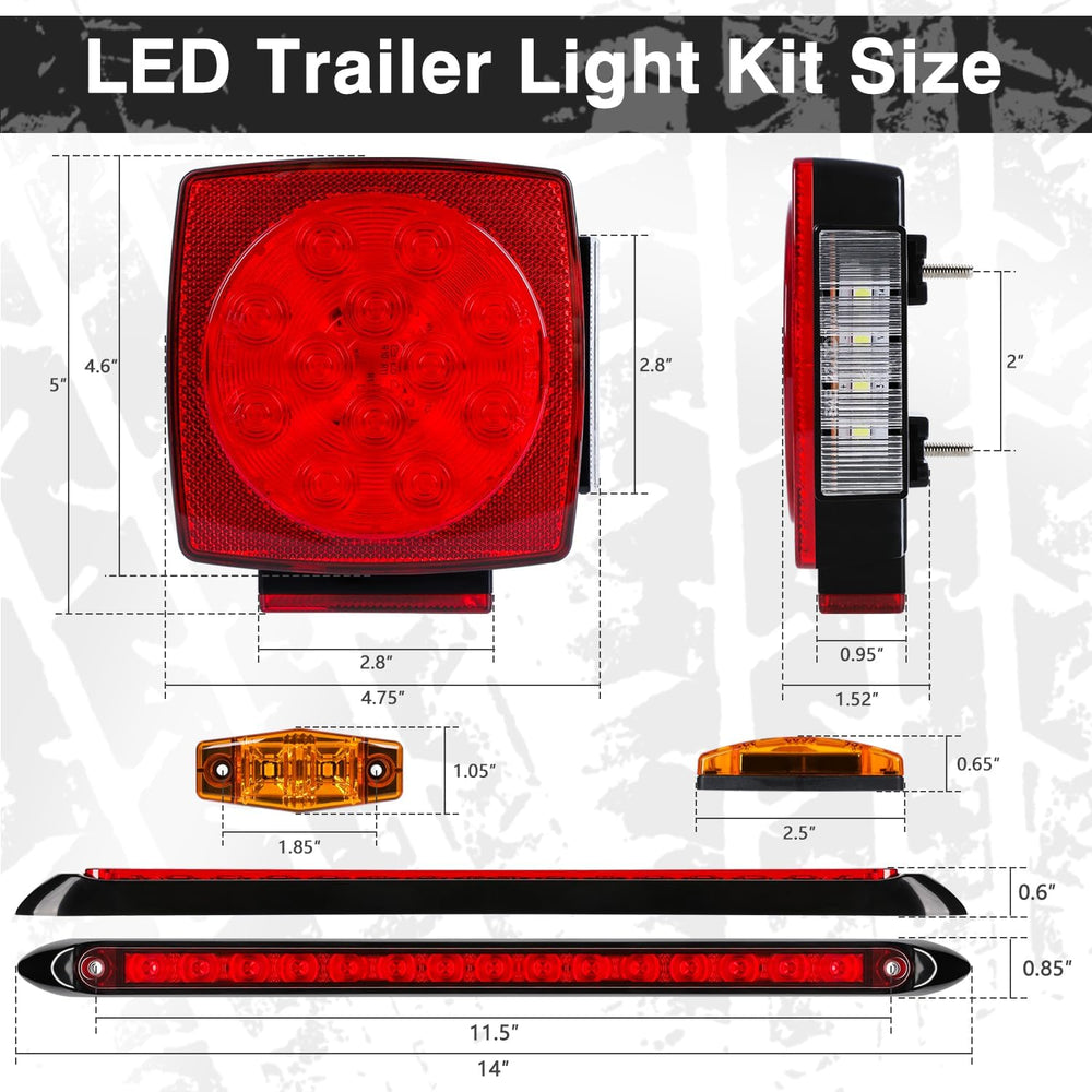 LINKITOM Low Profile Submersible LED Trailer Light Kit for Trailer Boat
