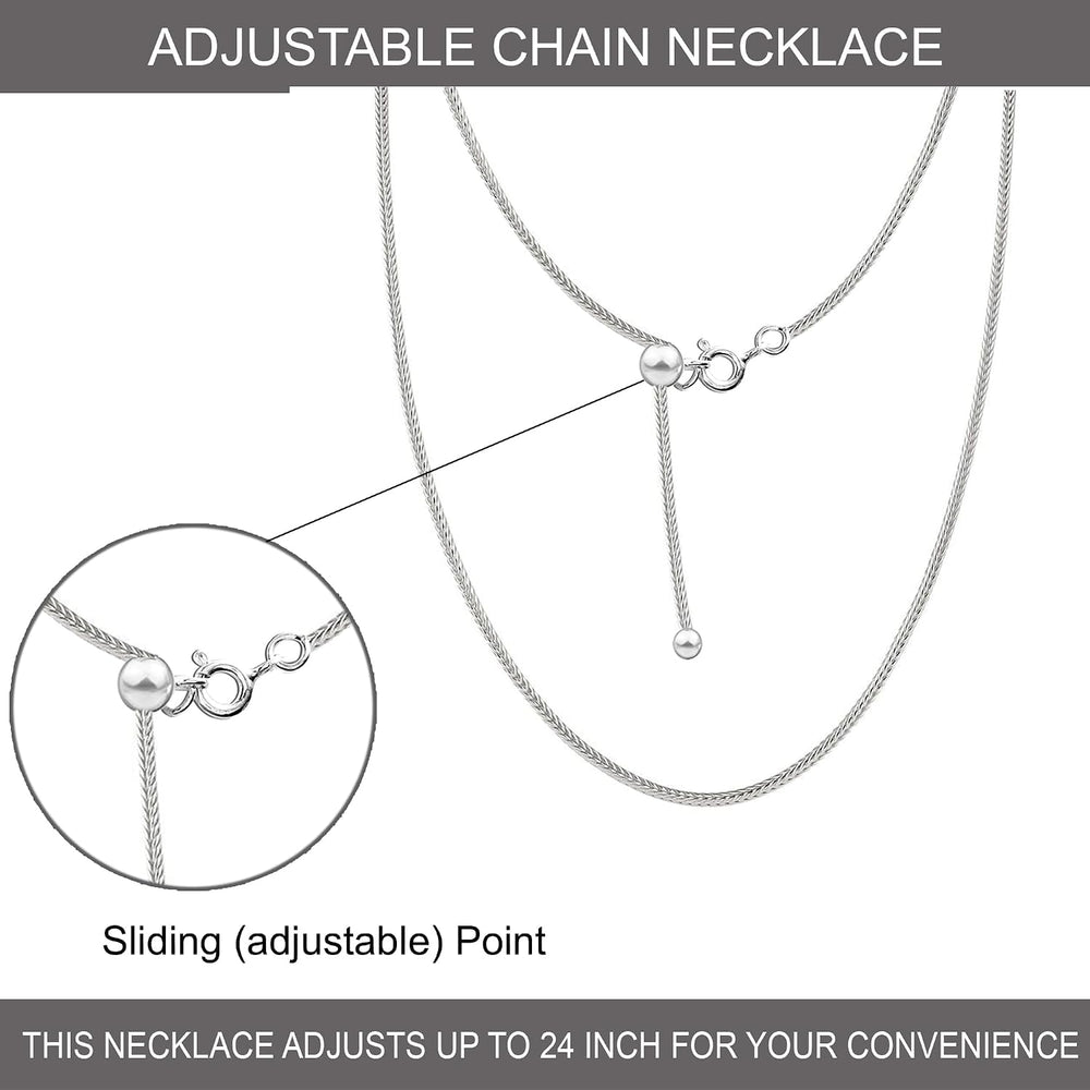 LeCalla 925 Sterling Silver Italian Jewelry Adjustable Chain Necklace, Slidin...