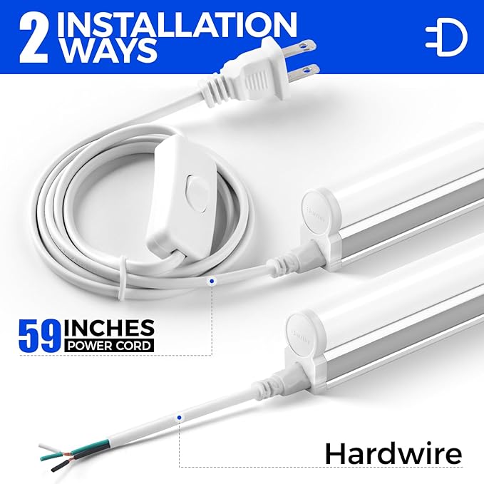Barrina T5 LED Shop Light 2FT, Utility Shop Lights, Ceiling and Under Cabinet...
