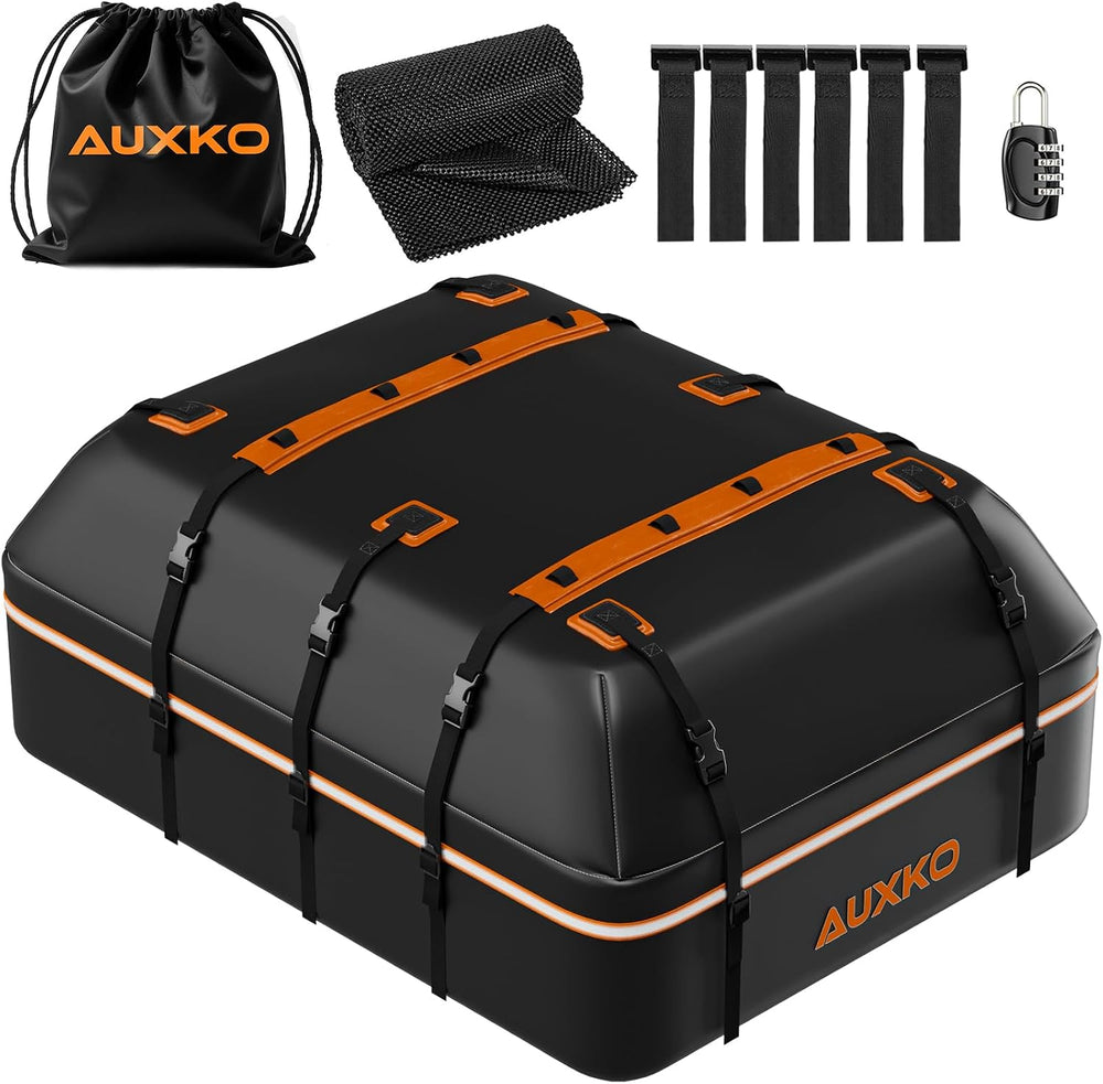 AUXKO 22 Cubic Ft Waterproof Rooftop Cargo Carrier Bag for All Vehicles with/...