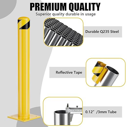 Safety Bollards, Steel Bollard Post (2Pack)