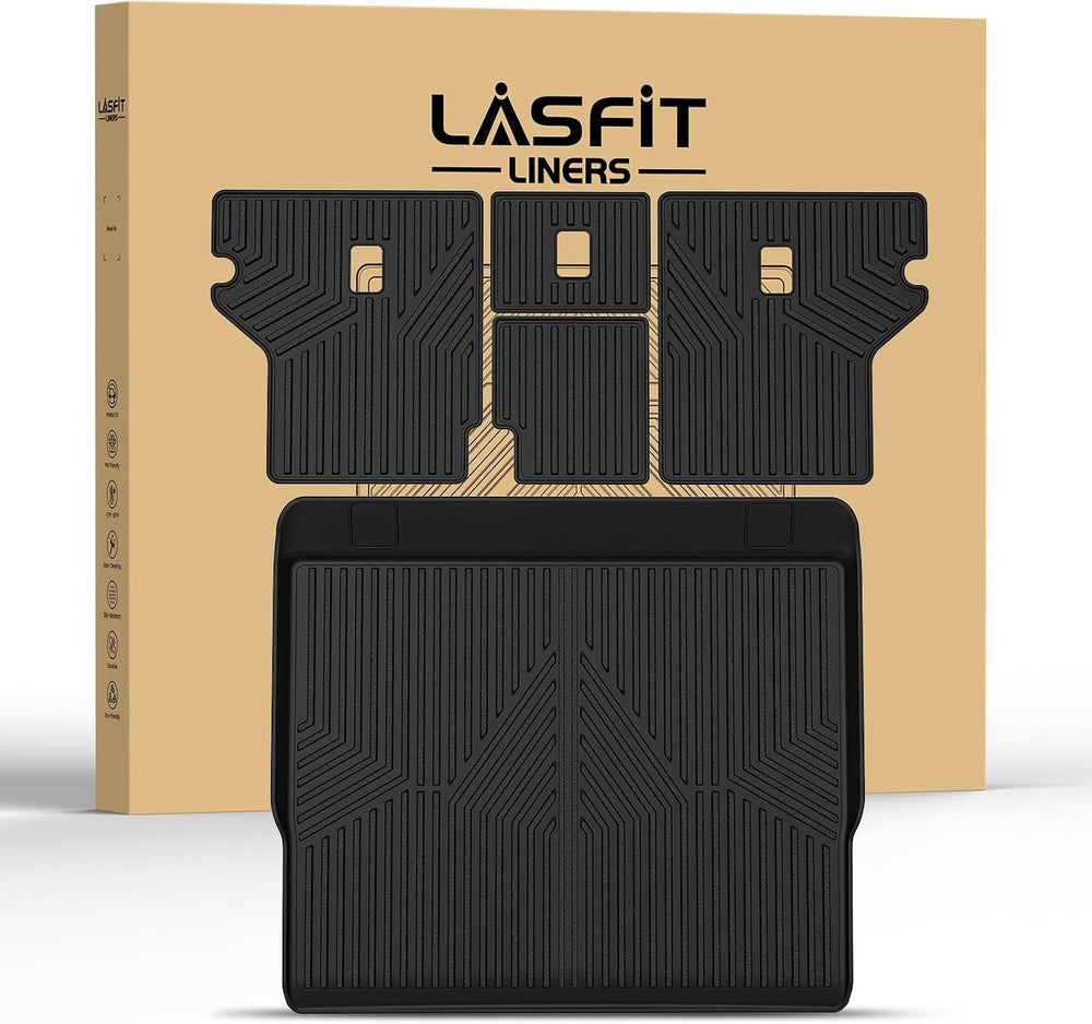 LASFIT Trunk&Seatback Mats for Toyota 4Runner 2013-2024, All Weather TPE ...