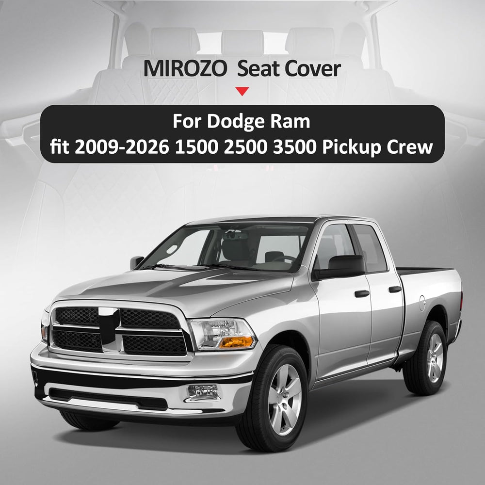 MIROZO Ram Seat Covers Full Set Leather for 2009-2026 RAM 1500/2500/3500
