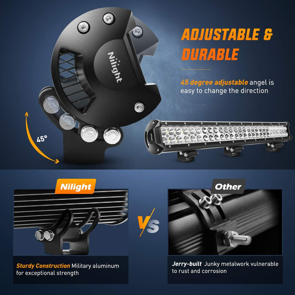 Nilight - 60007C-A 25" 162W Led Light Bar Flood Spot Combo Waterproof Dr...