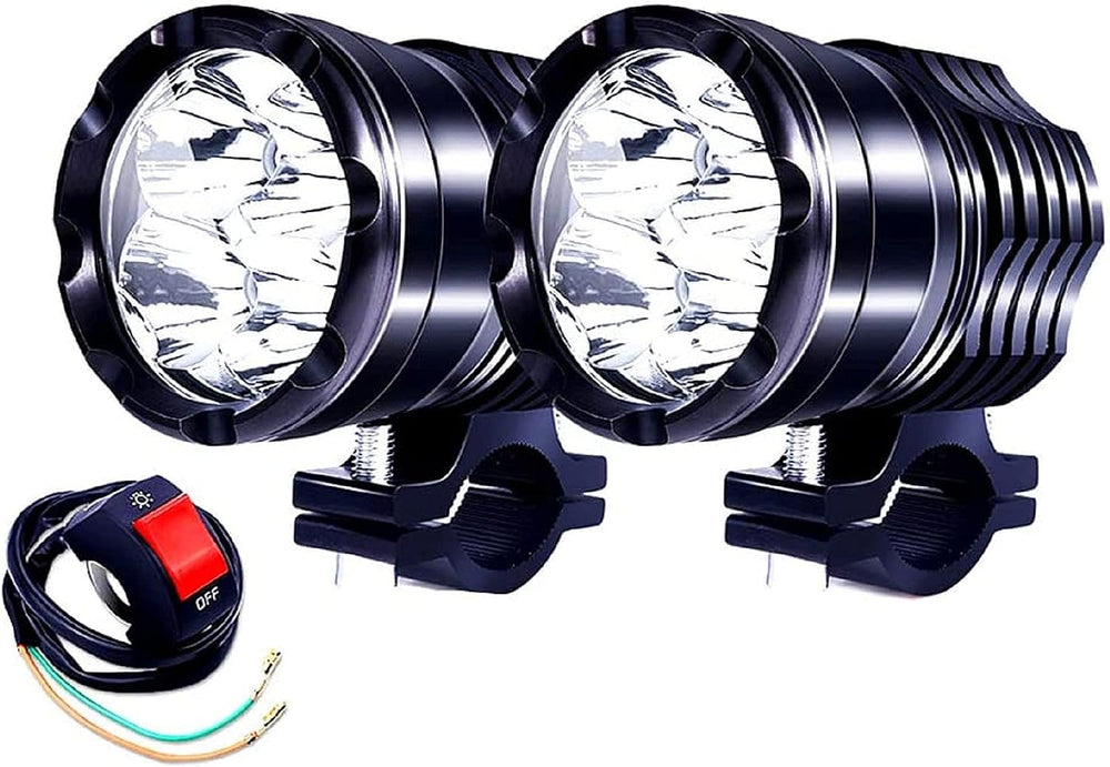 Ourbest Motorcycle Led Driving Lights, 2x High/Low/Strobe Bicycle Dirt Bike S...