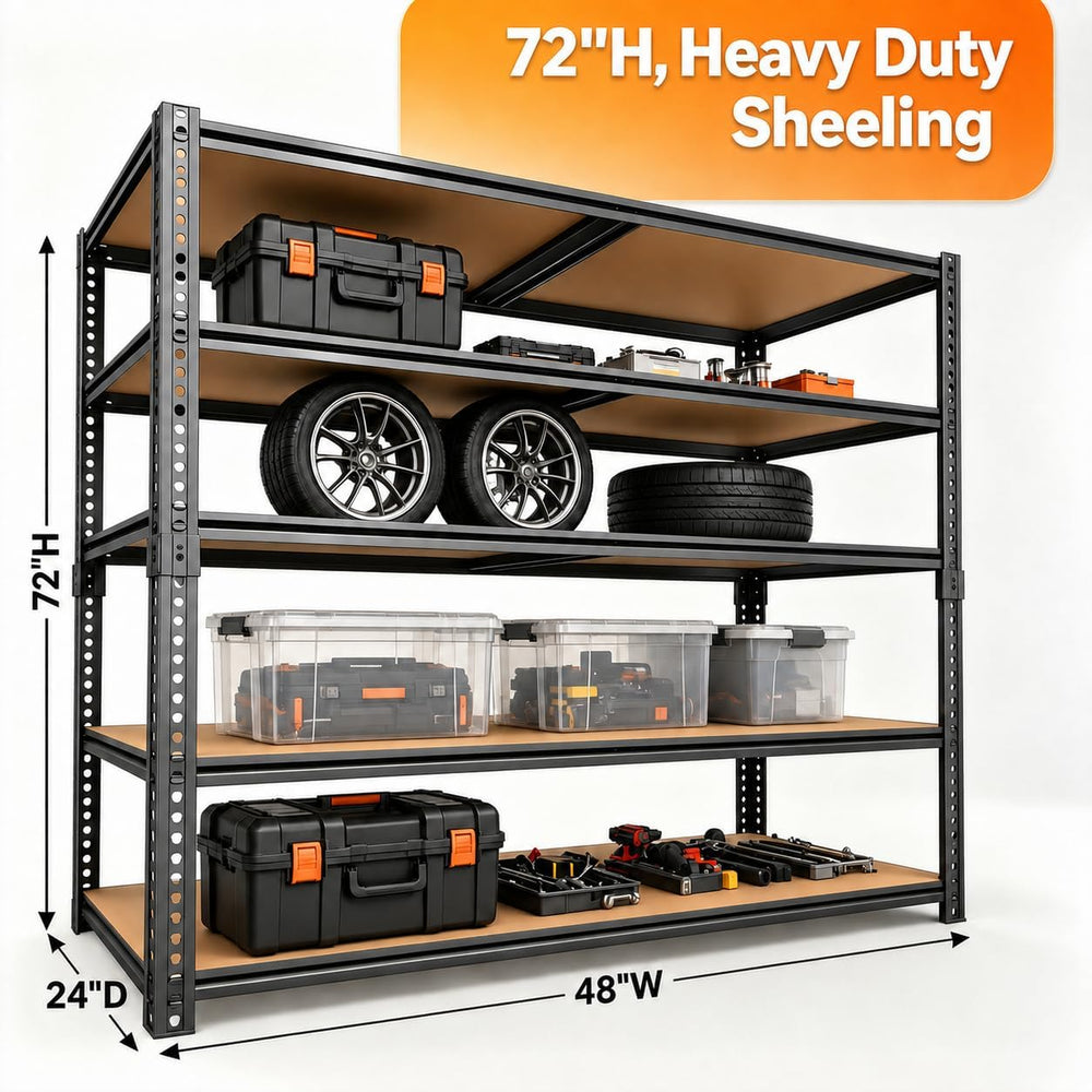 Garage Shelving,5-Tier Adjustable Storage Shelves,3080LBS Capacity Heavy Duty...