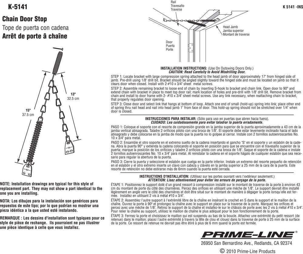 Wright Products V150BL Heavy Duty Pneumatic Closer, Black & Prime-Line K ...