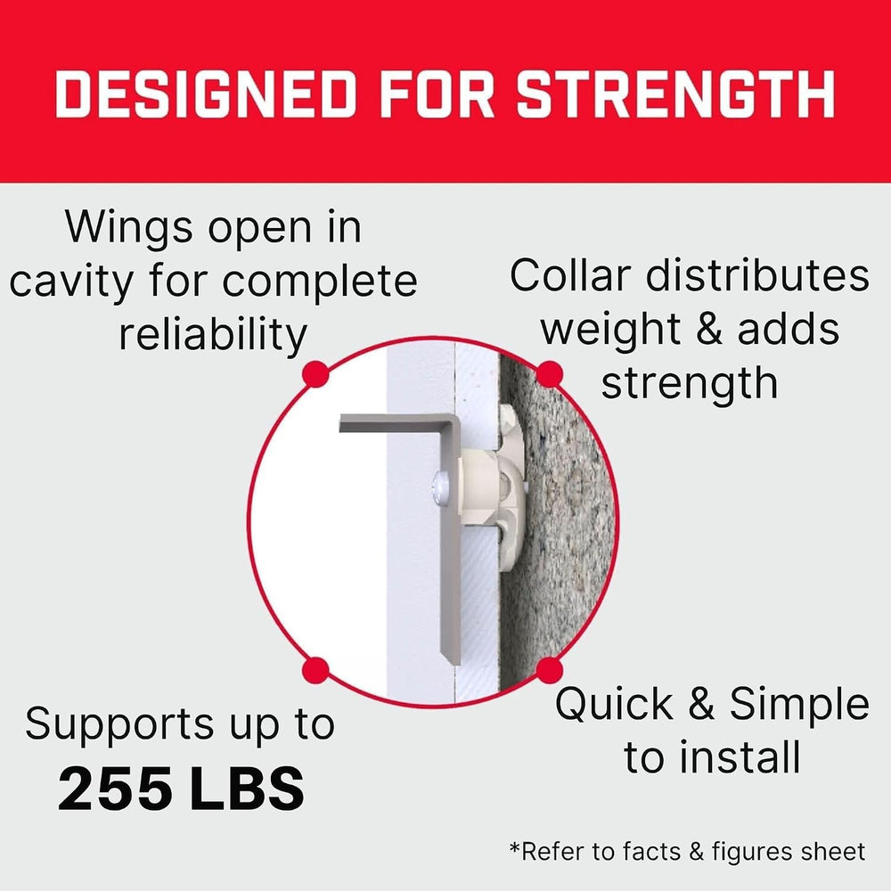 Bullfix Universal Drywall Fixings - Holds up to 255lbs, Heavy Duty Wall Ancho...