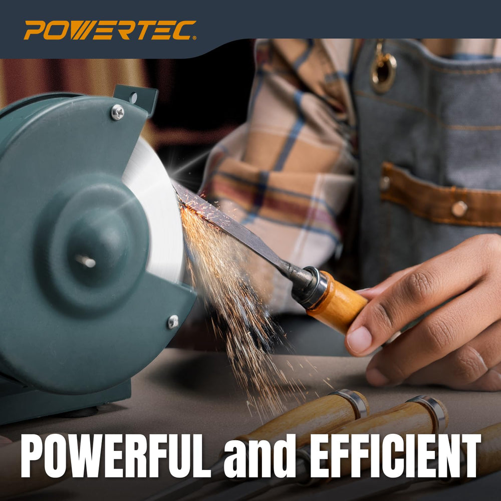 POWERTEC Bench Grinder Wheel 2PK, 8 Inch Grinding Wheel 100 Grit, White Alumi...