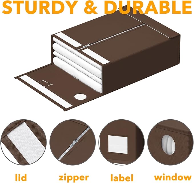 SpaceAid 9 Pack Bed Sheet Organizers and Storage, Foldable Sheet Organizer