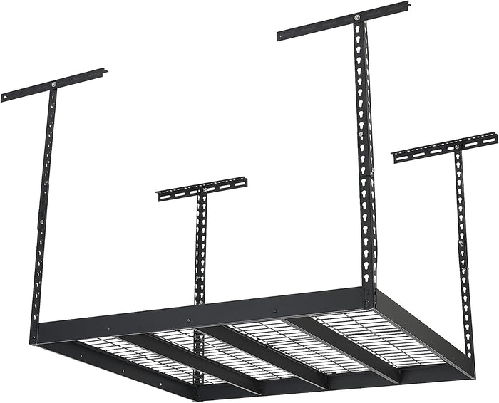 Klutch Overhead Garage Storage Rack, Adjustable Height, 350-Lb. Capacity