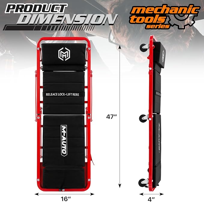 M-AUTO Heavy-Duty Convertible Mechanic Creeper, Z-Creeper 2-in-1 Creeper and