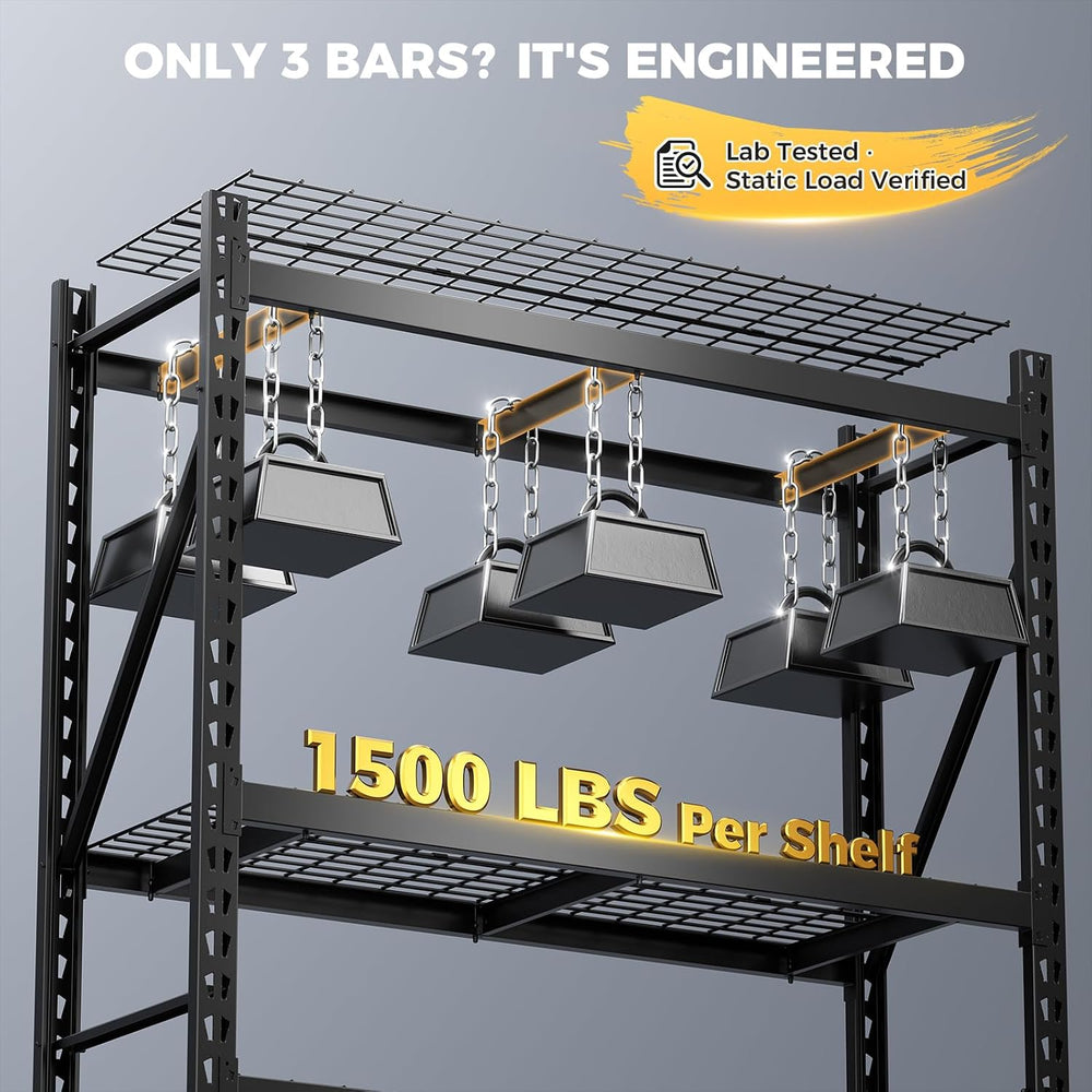 CAMMOO 6000LBS Heavy Duty Storage Shelves, 72''W x 24''D x 72...