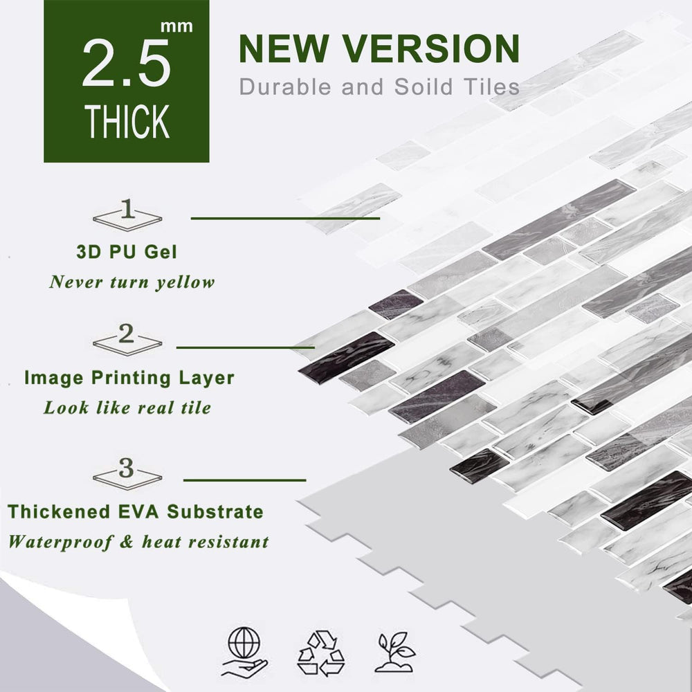 STICKGOO Peel and Stick Wall Tile Self-Adhesive Backsplash Thicker Design