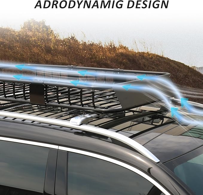 FORWODE Roof Rack Carrier Basket, Rust-Proof Steel Heavy Duty Car Top Luggage