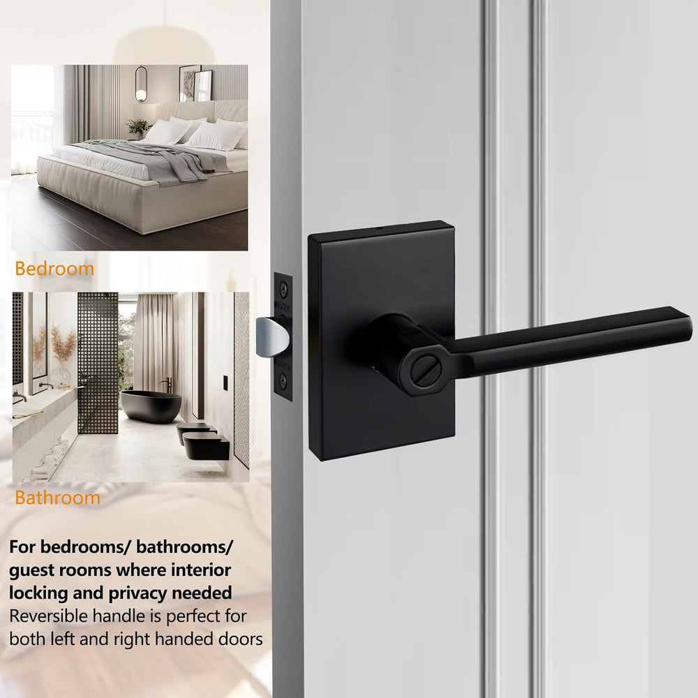 NEWBANG Long Plate Bed and Bath Room Door Lever for Privacy Bathroom and Inte...