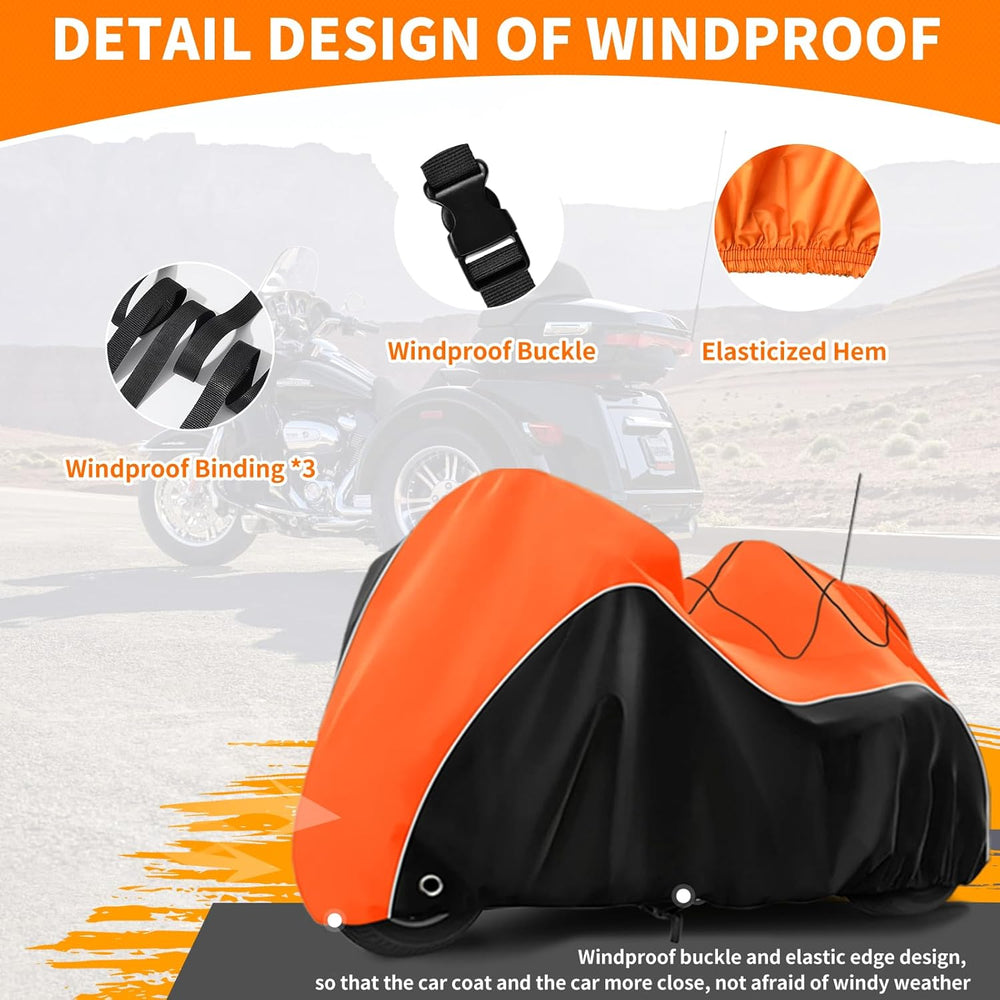 COVERVIN Trike Cover, Waterproof 3 Wheel Motorcycle Cover for Harley Honda Go...