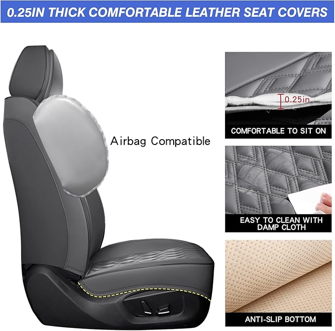 Car Seat Covers Full Set, Leather Seat Covers