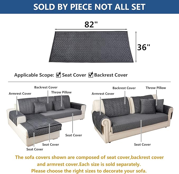 Eismodra Couch Cover, Sectional Couch Covers, Sofa Covers