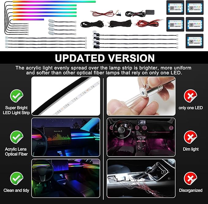 Dreamcolor Acrylic Interior Car LED Strip Light