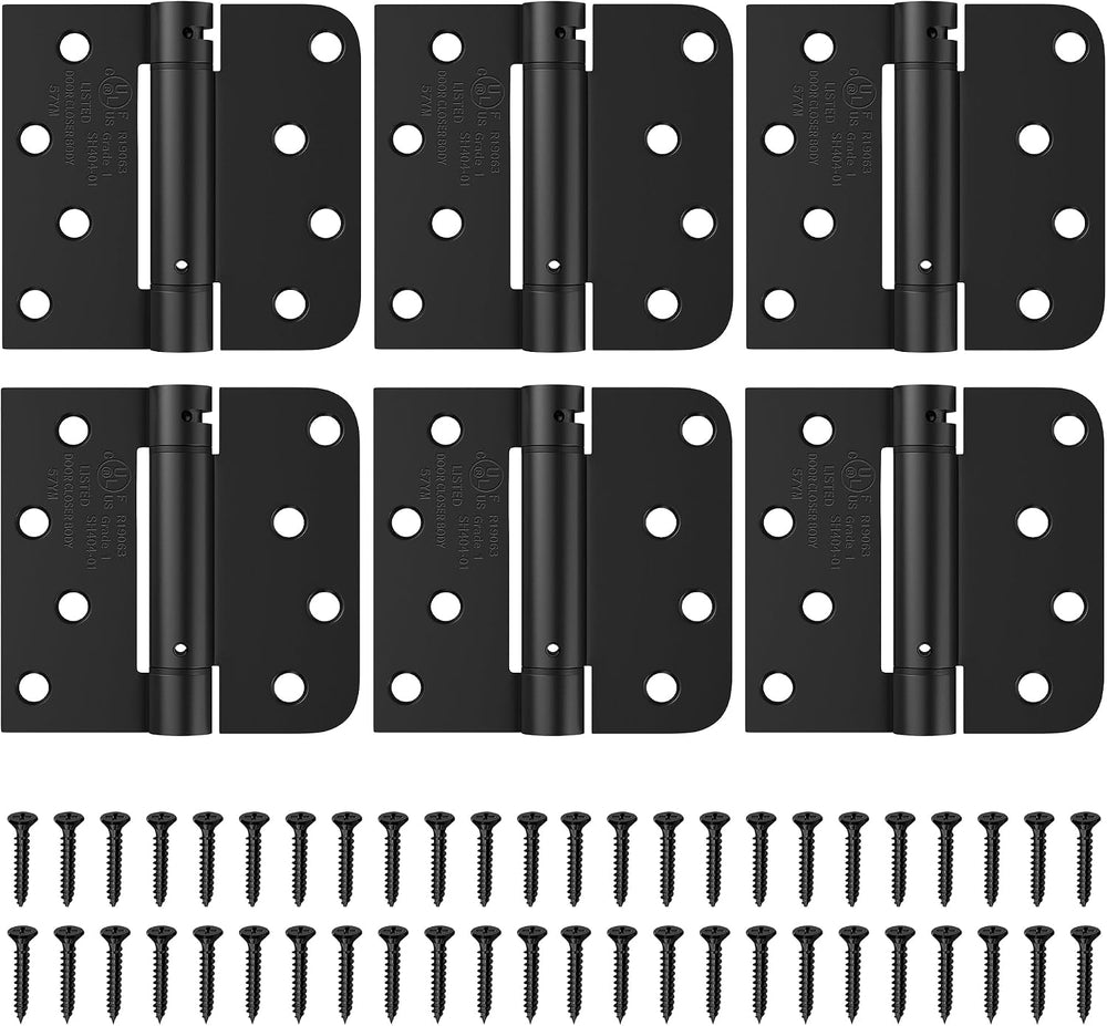 4 Inch Self Closing Door Hinges, Spring Hinges Self Closing Matte Black