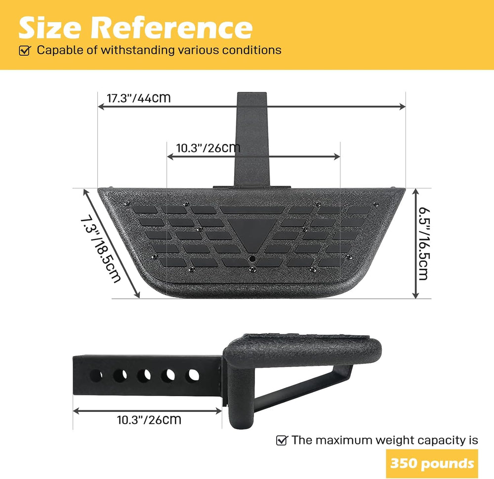 Universal Hitch Steps for Pickup Truck - Anti-Slip Solid Trailer Hitch Step f...