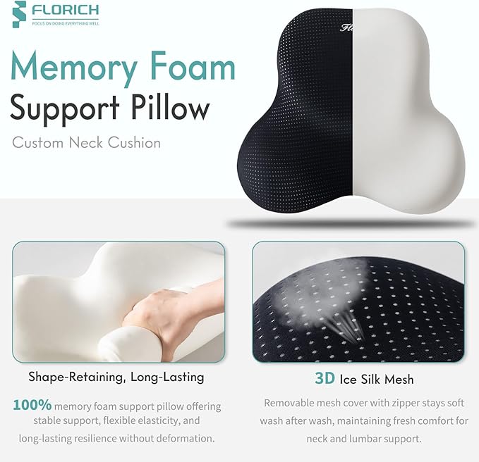 FLORICH Lumbar Support Pillow and Neck Headrest Pillow