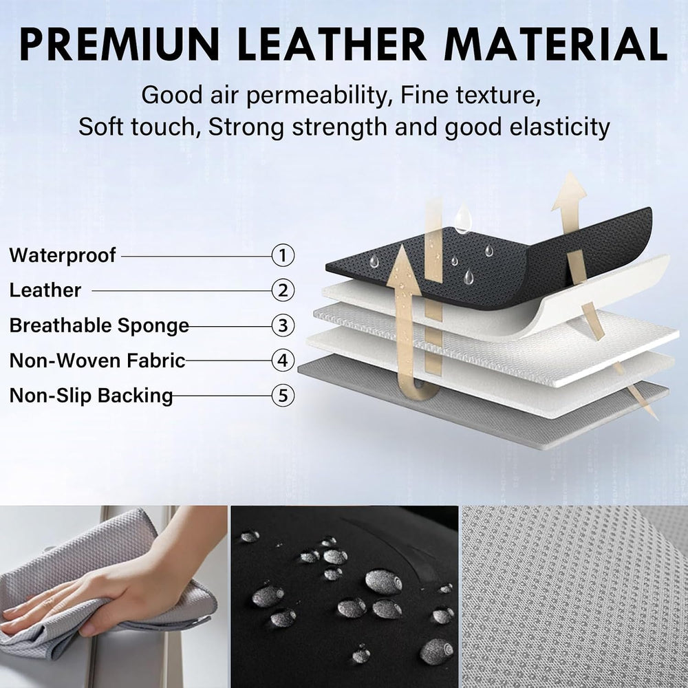 Coverado Car Seat Covers Full Set, Black Seat Covers for Car with Lumbar Supp...