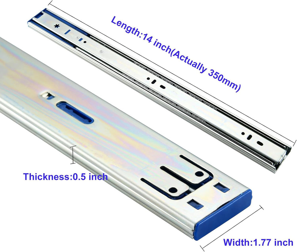 14 Inch 10 Pairs Soft Close Drawer Slides Full Extension