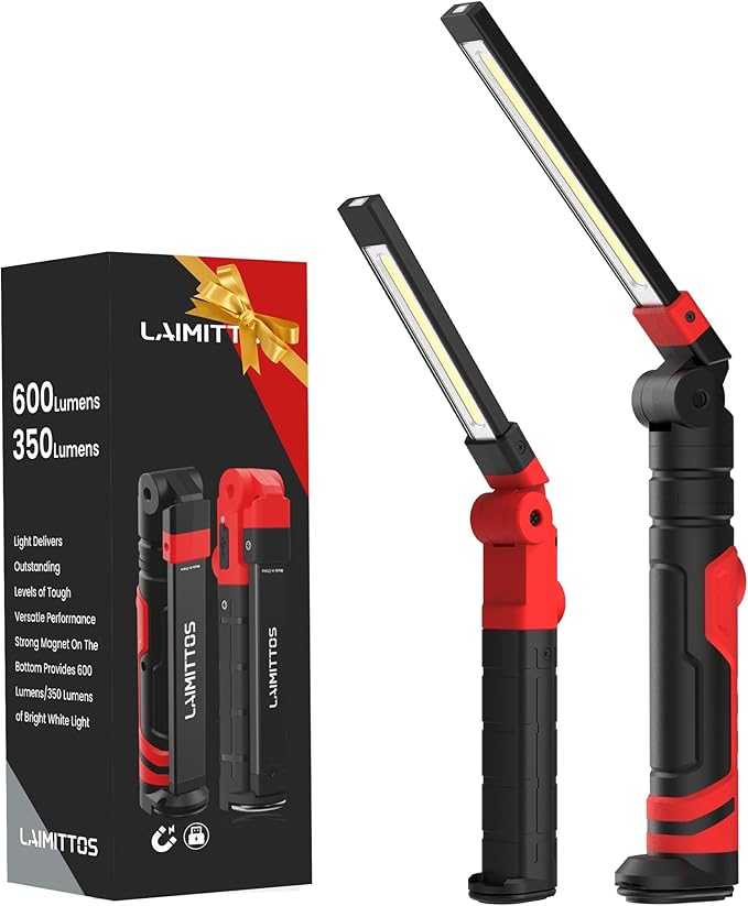 Rechargeable LED Work Light, Magnetic Flashlight Mechanic Light Tool Gifts (2...