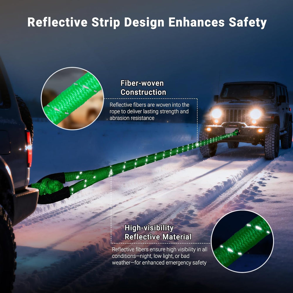 Kinetic Recovery Tow Rope 5/8" x 20ft Tow Strap 36000lbs Snatch Strap wi...
